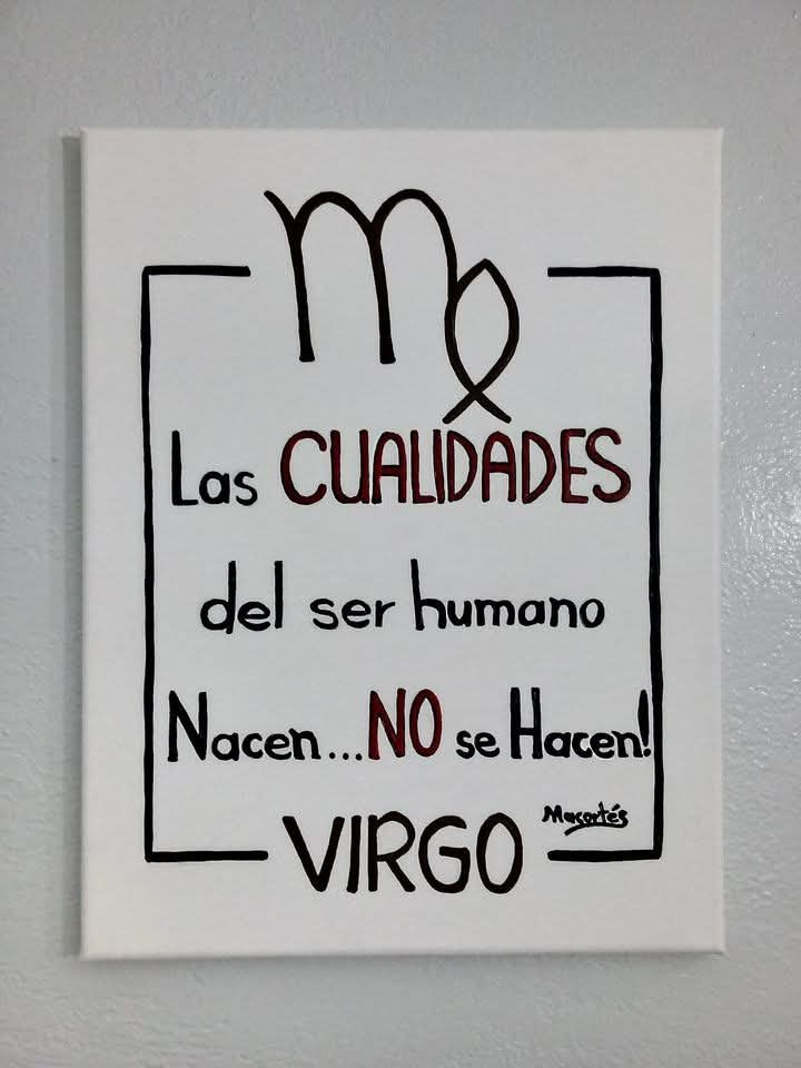 Virgo — cuadro con frase, acrílico sobre lienzo